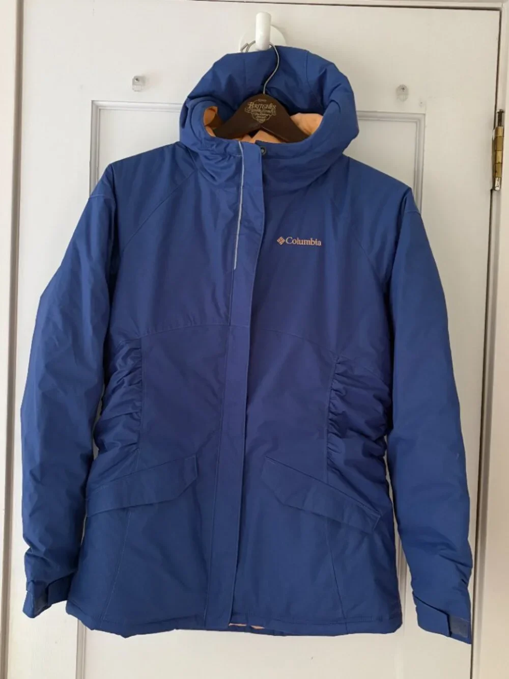 Columbia Razzmadazzle Hooded Jacket Girls Size Large Blue - Picture 2 of 7
